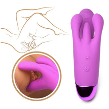 Load image into Gallery viewer, 10X Triple Rabbit Silicone Vibrator - Purple