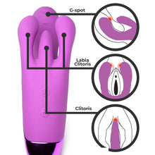 Load image into Gallery viewer, 10X Triple Rabbit Silicone Vibrator - Purple