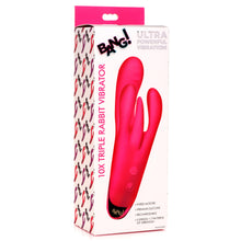 Load image into Gallery viewer, 10X Triple Rabbit Silicone Vibrator - Pink