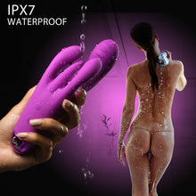 Load image into Gallery viewer, 10X Triple Rabbit Silicone Vibrator - Purple