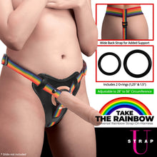 Load image into Gallery viewer, Rainbow Strap On Harness with Silicone O-Rings