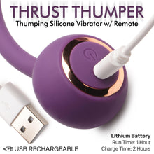 Load image into Gallery viewer, Thrust Thumper Thrusting Silicone Vibrator with Remote