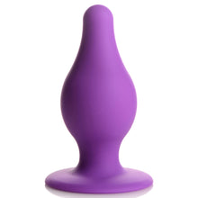 Load image into Gallery viewer, Squeezable Tapered Medium Anal Plug - Purple