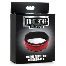 Load image into Gallery viewer, Velcro Leather Cock Ring - Red