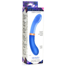 Load image into Gallery viewer, 10X Bleu Dual Ended G-Spot Silicone and Glass Vibrator
