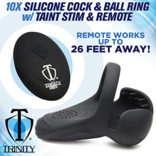Load image into Gallery viewer, 10X Vibrating Silicone Cock Ring with Taint Stim and Remote
