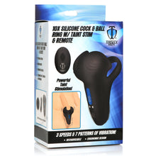 Load image into Gallery viewer, 10X Vibrating Silicone Cock Ring with Taint Stim and Remote