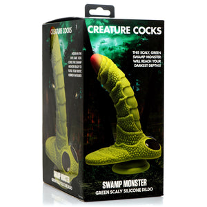 Swamp Monster Green Scaly Silicone Dildo-7