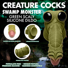 Load image into Gallery viewer, Swamp Monster Green Scaly Silicone Dildo-1