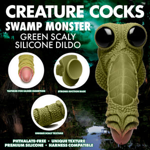 Swamp Monster Green Scaly Silicone Dildo-1