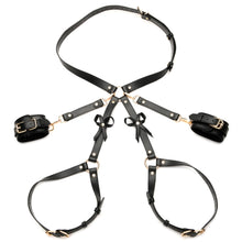 Load image into Gallery viewer, Black Bondage Thigh Harness with Bows - XL/2XL
