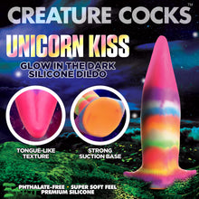 Load image into Gallery viewer, Unicorn Kiss Unicorn Tongue Glow-in-the-Dark Silicone Dildo