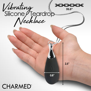 10X Vibrating Silicone Teardrop Necklace-3