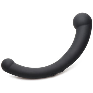 10X Vibra-Crescent Vibrating Silicone Dual-Ended Dildo - Black-3