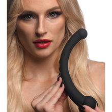 Load image into Gallery viewer, 10X Vibra-Crescent Vibrating Silicone Dual-Ended Dildo - Black-1