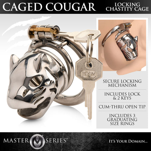 Caged Cougar Locking Chastity Cage-0