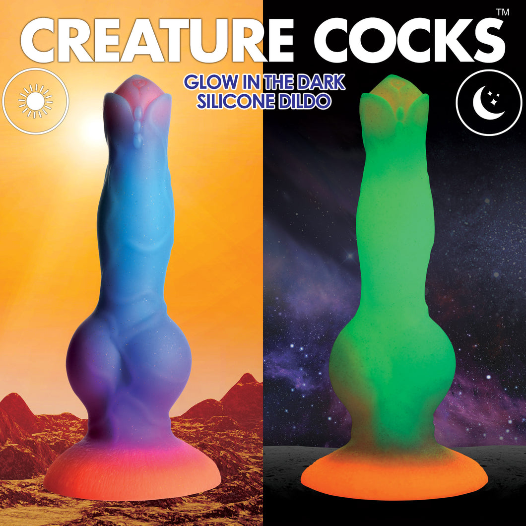 Space Cock Glow-in-the-Dark Silicone Alien Dildo-0