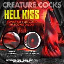 Load image into Gallery viewer, Hell Kiss Twisted Tongues Silicone Dildo