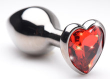 Load image into Gallery viewer, Ruby Red Heart Steel Butt Plug