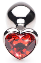 Load image into Gallery viewer, Ruby Red Heart Steel Butt Plug