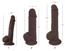 Load image into Gallery viewer, Silexpan Dark Hypoallergenic Silicone Dildo with Balls - 8 Inch