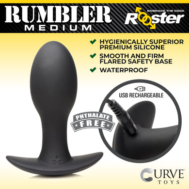 Rooster Rumbler Large Vibrating Silicone Butt Plug