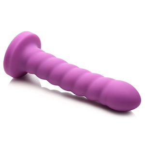 21X Soft Swirl Silicone Rechargeable Vibrator with Control - Violet-2