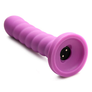 21X Soft Swirl Silicone Rechargeable Vibrator with Control - Violet-3