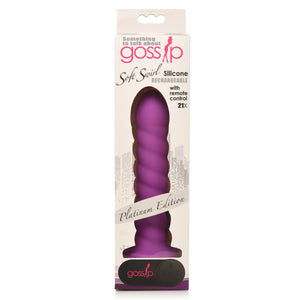 21X Soft Swirl Silicone Rechargeable Vibrator with Control - Violet-4