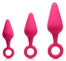 Load image into Gallery viewer, Rump Ringers 3 Piece Silicone Anal Plug Set - Pink