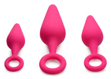 Load image into Gallery viewer, Rump Ringers 3 Piece Silicone Anal Plug Set - Pink