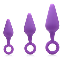 Load image into Gallery viewer, Rump Ringers 3 Piece Silicone Anal Plug Set - Purple