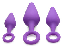 Load image into Gallery viewer, Rump Ringers 3 Piece Silicone Anal Plug Set - Purple