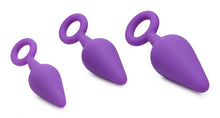 Load image into Gallery viewer, Rump Ringers 3 Piece Silicone Anal Plug Set - Purple