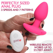 Load image into Gallery viewer, 10X Pop Rocker Vibrating Silicone Plug with Remote - Magenta