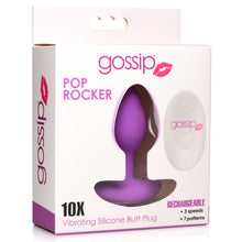 Load image into Gallery viewer, 10X Pop Rocker Vibrating Silicone Plug with Remote - Violet