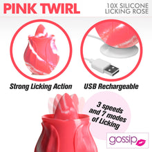 Load image into Gallery viewer, 10X Pink Twirl Silicone Licking Rose-1