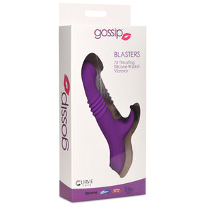 Blaster 7X Thrusting Silicone Rabbit Vibrator - Purple-9