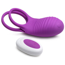 Load image into Gallery viewer, Love Loops 10X Silicone Cock Ring with Remote - Purple-2
