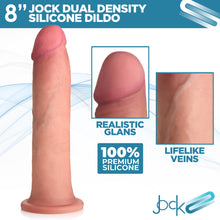 Load image into Gallery viewer, Jock Light Dual Density Silicone Dildo - 8 inch