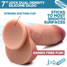 Load image into Gallery viewer, Jock Light Dual Density Silicone Dildo with Balls - 7 inch