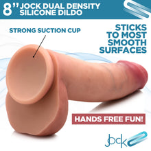 Load image into Gallery viewer, Jock Light Dual Density Silicone Dildo with Balls - 8 inch