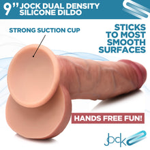 Load image into Gallery viewer, Jock Light Dual Density Silicone Dildo with Balls - 9 inch