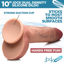 Load image into Gallery viewer, Jock Light Dual Density Silicone Dildo with Balls - 10 inch