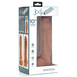 Jock Light Dual Density Silicone Dildo with Balls - 10 inch