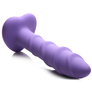 Swirl Silicone Purple Dildo-3