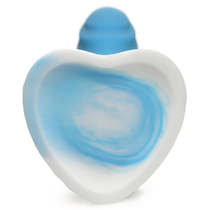 Rippled Silicone Blue and White Dildo-4