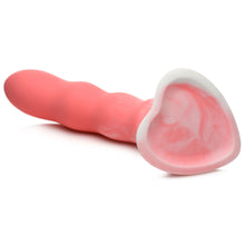 Load image into Gallery viewer, Wavy Silicone Pink and White Dildo