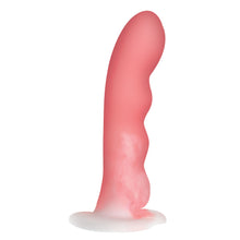 Load image into Gallery viewer, Wavy Silicone Pink and White Dildo