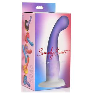 Slim G-Spot Silicone Purple and White Dildo-5